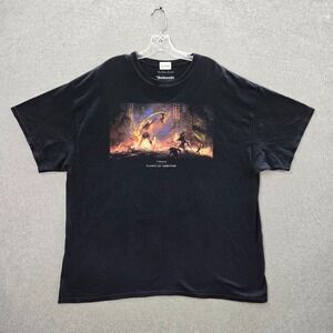 The Elder Scrolls Men Shirt 2XL Black Flames of Ambition Dragon Logo Graphic Tee